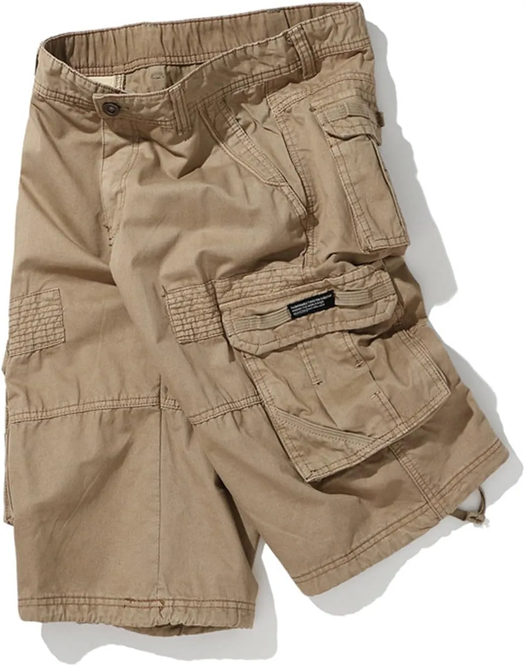 Men's Elastic Fleece Cargo Pants with Multi-Pockets Cargo Men's Cargo Pants with Elastic Waistband and Drawstring