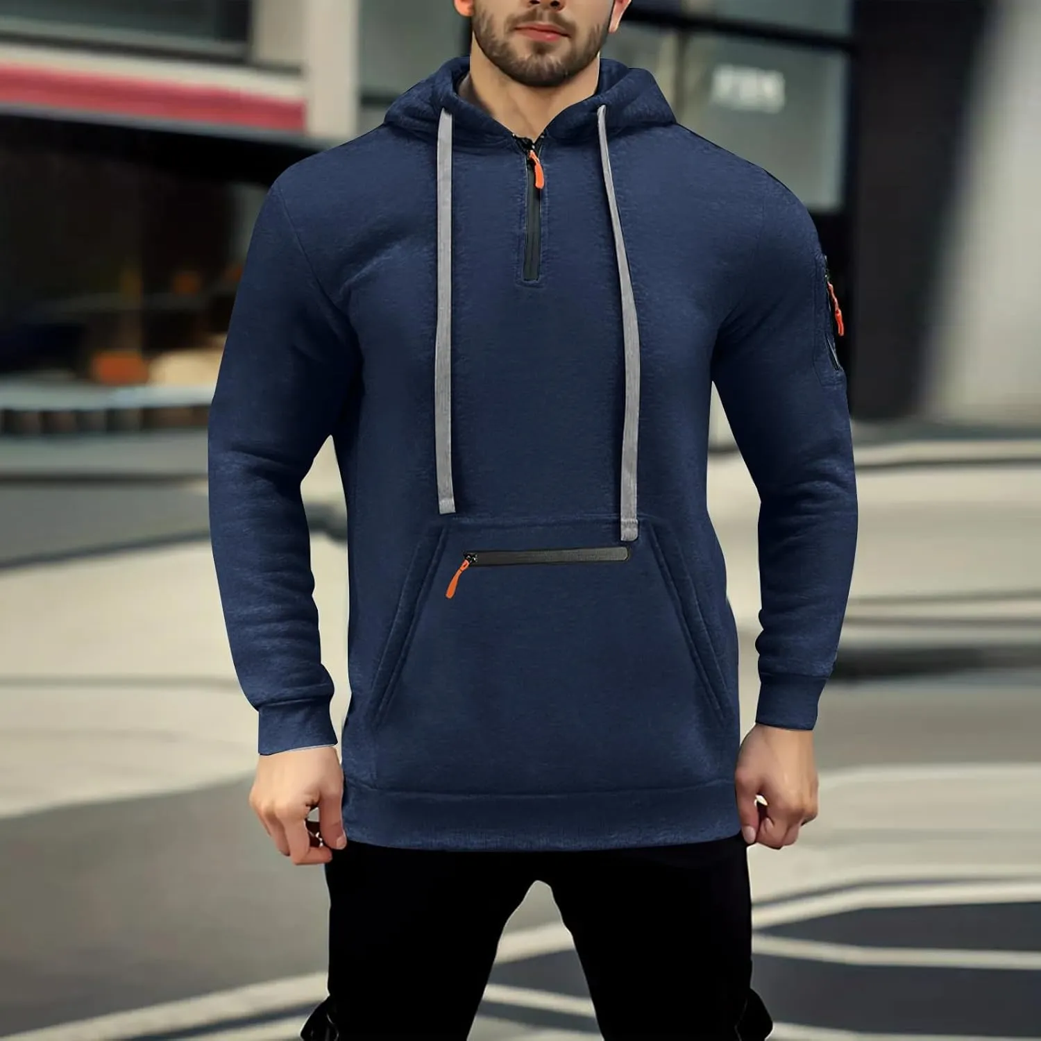 Men's Fashion Zip Up Hoodie with Pockets