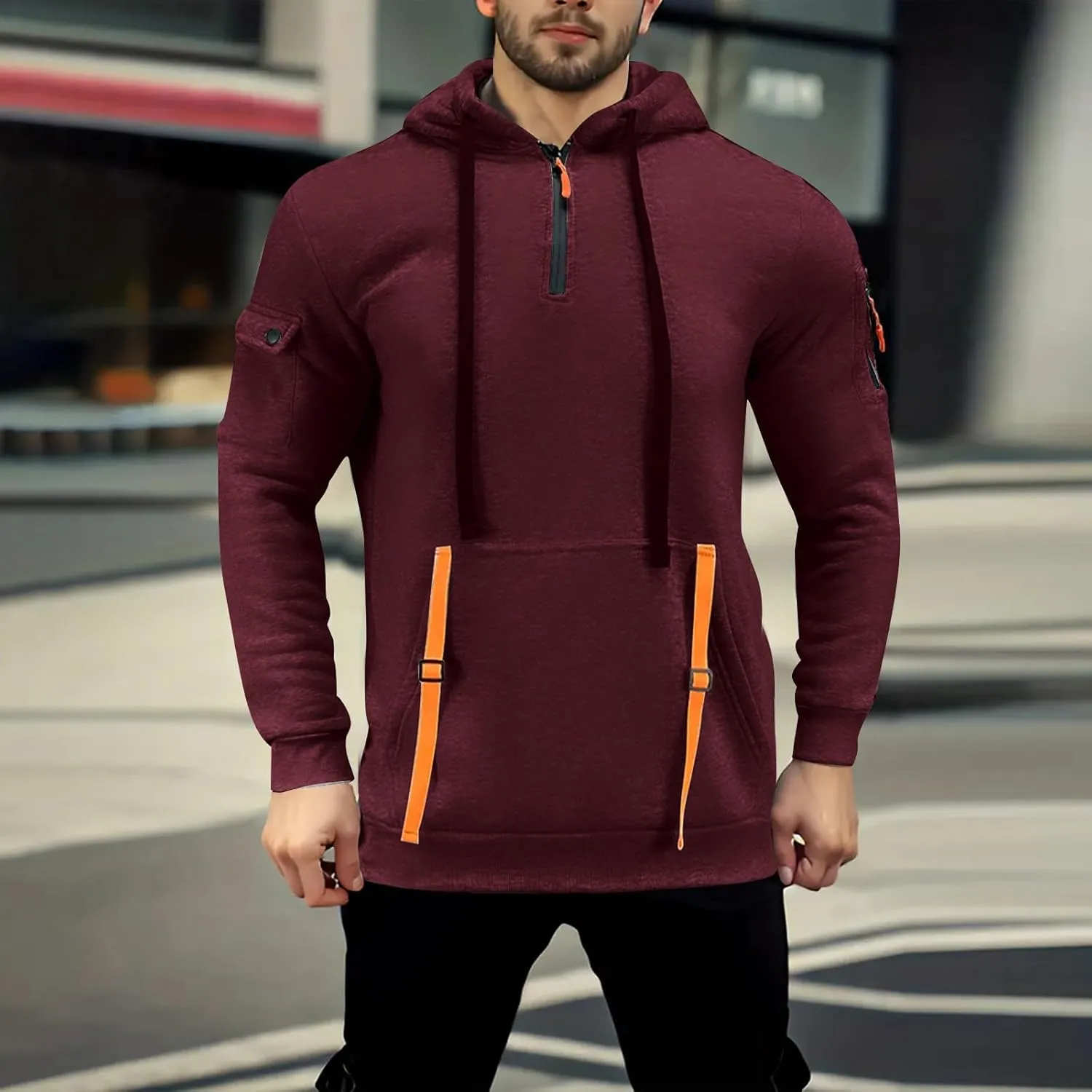 Men's Fashion Zip Up Hoodie with Pockets