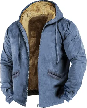Men'S Fleece Jackets & Coats Heated Casual Camouflage Sports Sweatshirt Long Sleeve Zipper Hooded Jacket Coat