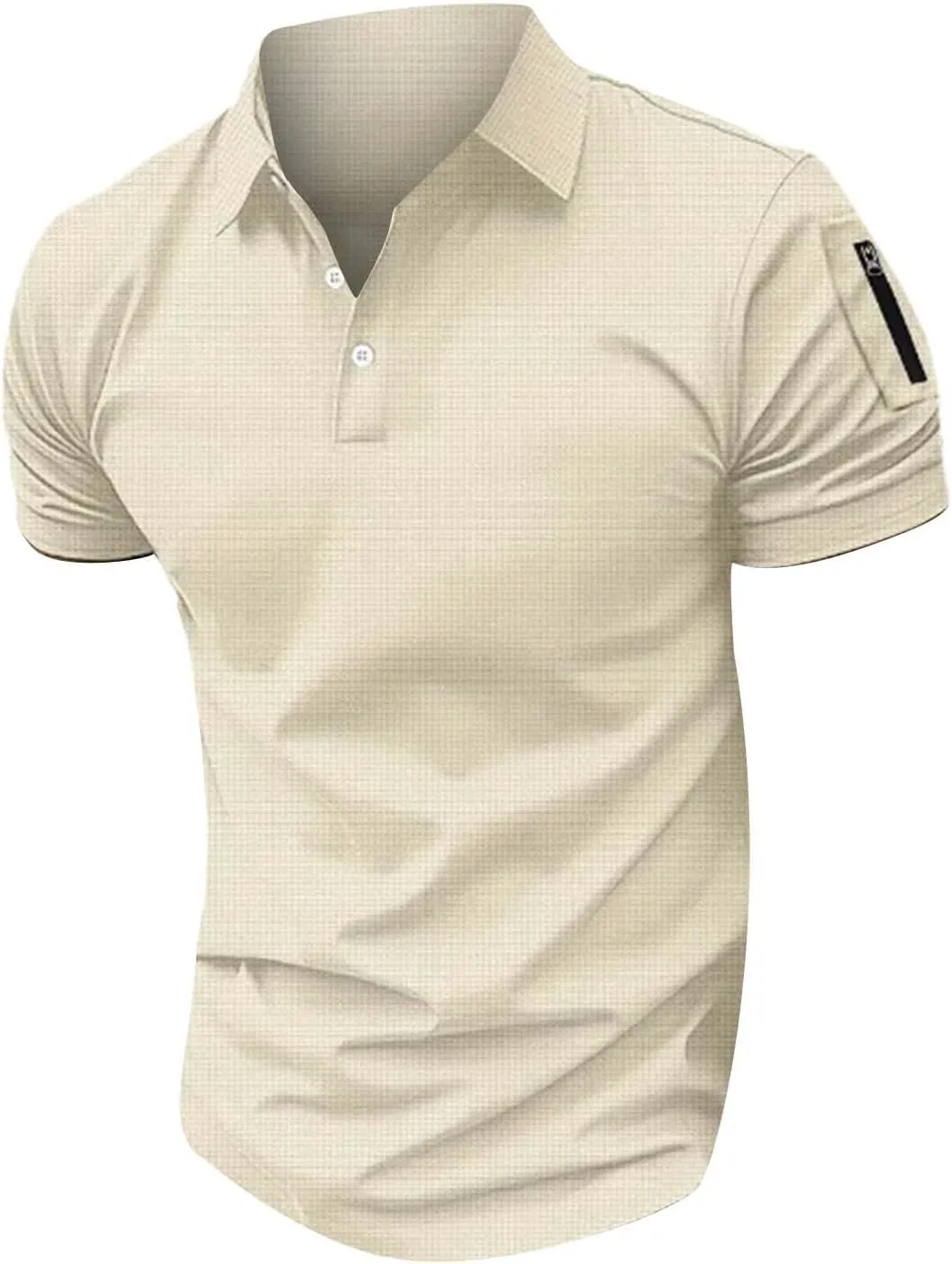 Men's Golf Polo Shirts Stylish Striped Texture Short Sleeve Smart Dress T-Shirt Athletic Polos Casual Collared Shirt
