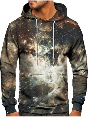 Mens Graphic Hoodies Oversized Lightweight Loose Tie Dye Printed Hooded Casual Fashion Sports Sweatshirt Fleece
