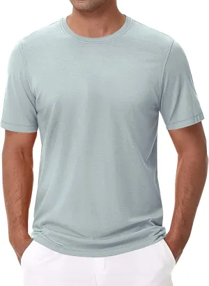 Mens Heavyweight Cotton T-Shirts Crew Neck Summer Loose Big and Tall T Shirts Quick Dry Running Athletic Gym Tees