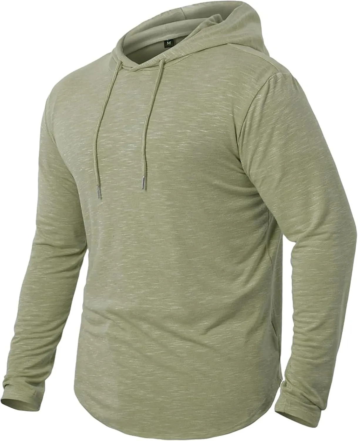 Mens Hooded T Shirts Long Sleeve Moisture Wicking Sports Tops Workout Crew Neck Classic Plain High Performance Shirt