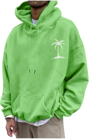 Mens Hoodie Fashion Graphic Printed Long Sleeve Hooded Pullover Sweatshirts 2024 Lightweight Oversized Casual Tops