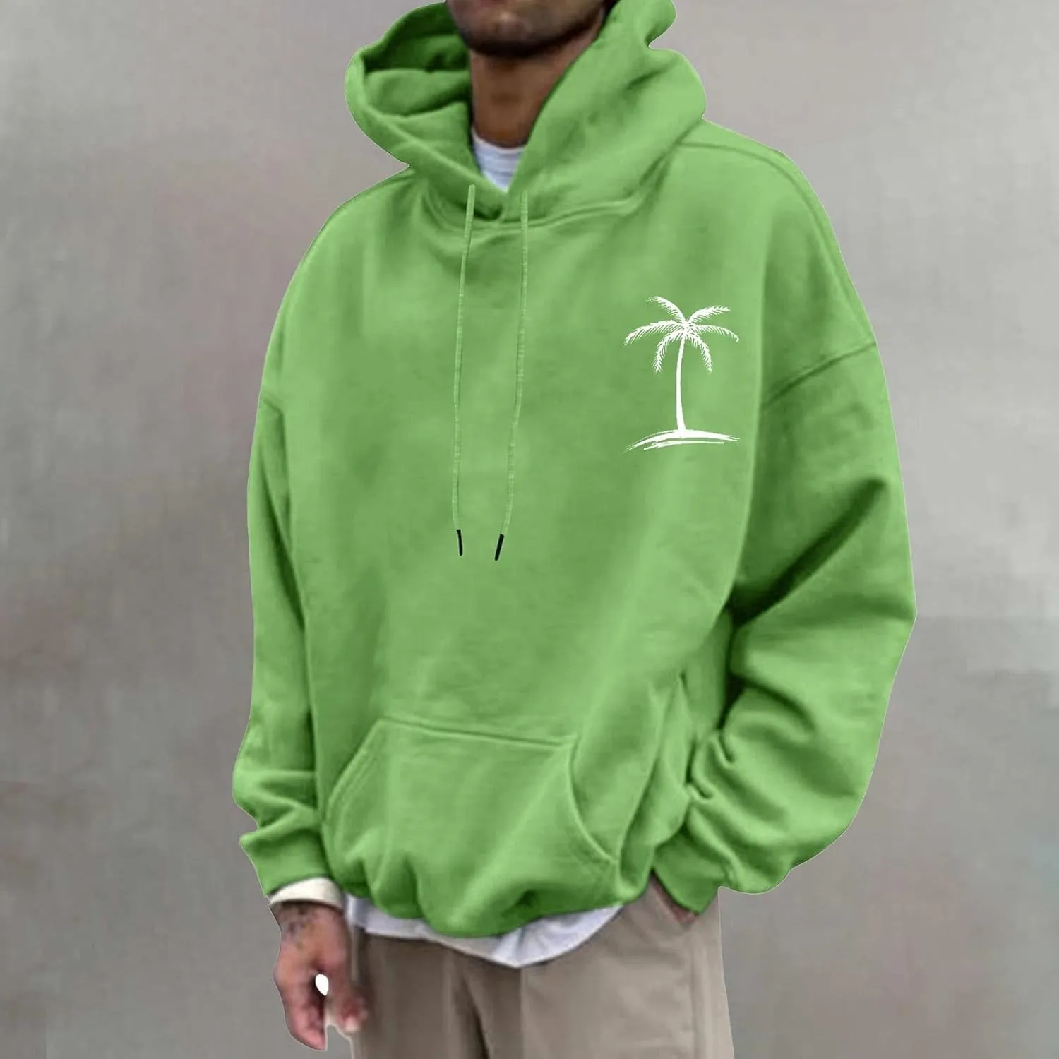 Mens Hoodie Fashion Graphic Printed Long Sleeve Hooded Pullover Sweatshirts 2024 Lightweight Oversized Casual Tops