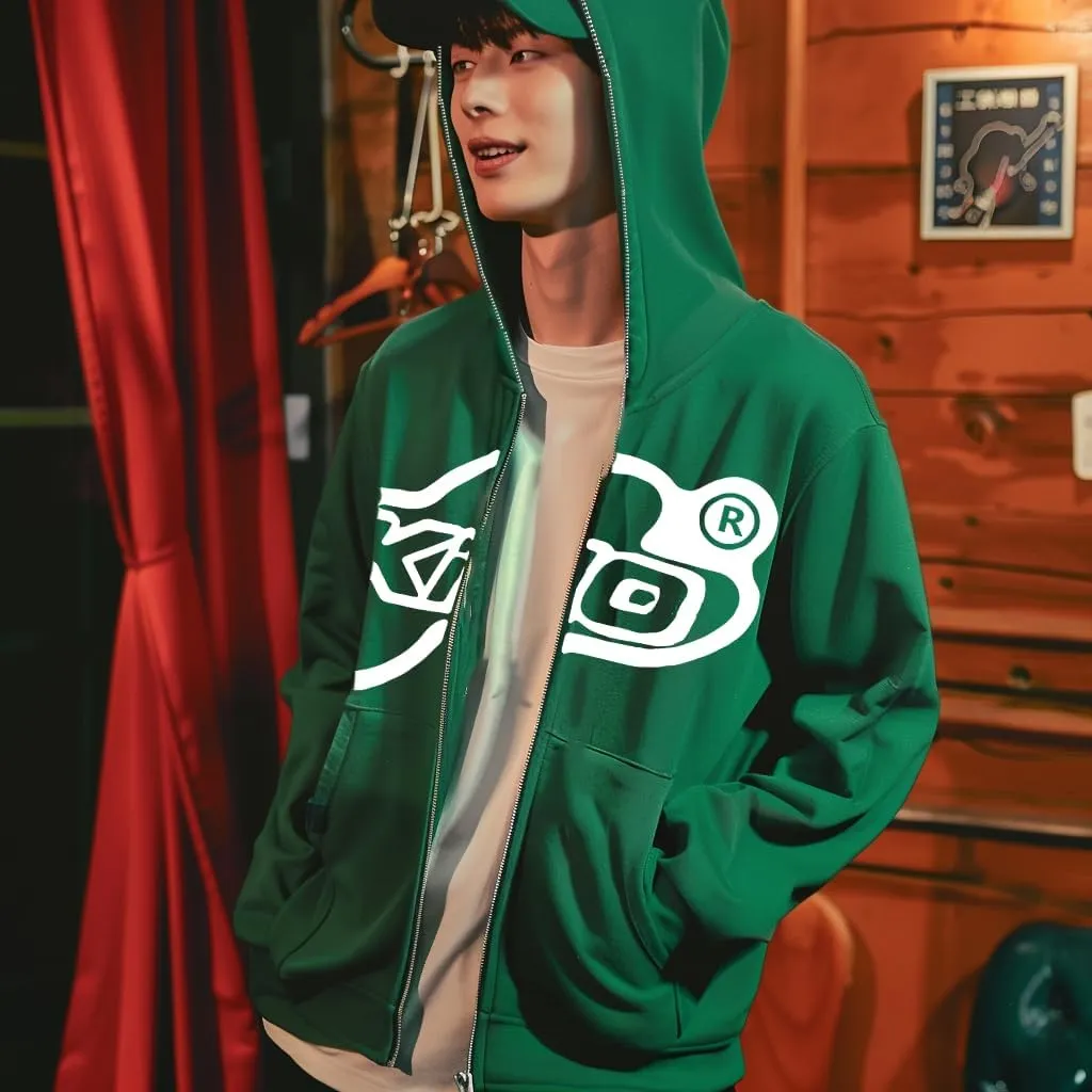 Mens Letter Printed Hoodies Harajuku High Street Hooded Sweatshirts Zip Y2K Graphic hoodies