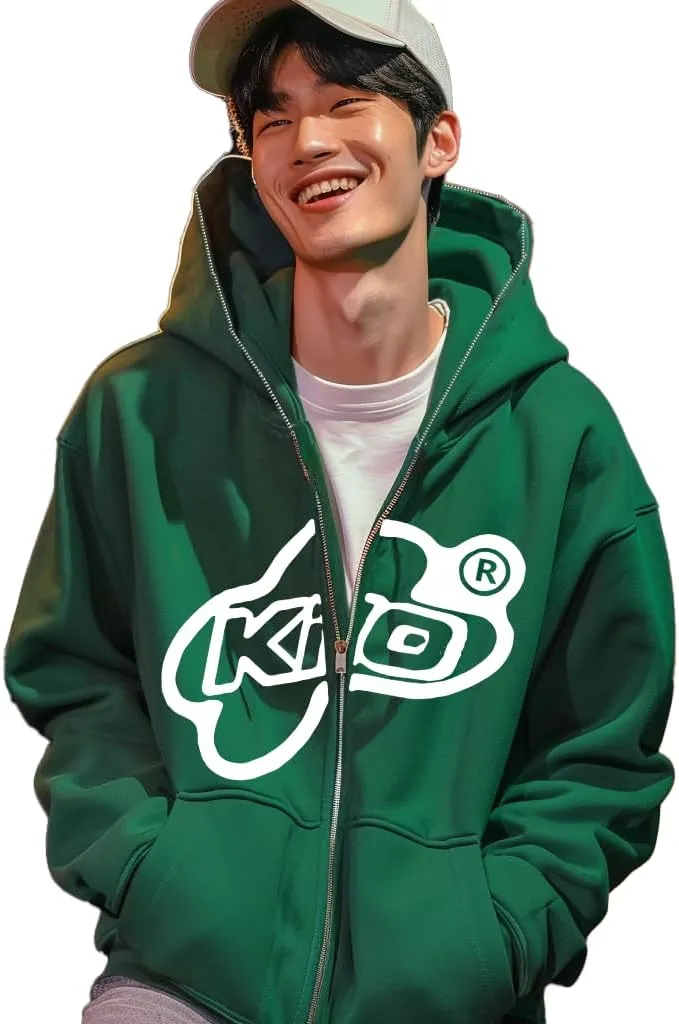 Mens Letter Printed Hoodies Harajuku High Street Hooded Sweatshirts Zip Y2K Graphic hoodies