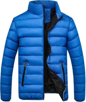 Men's Lightweight Puffer Jacket Packable Down Coat Stand Collar Quilted Jacket Slim Fit Insulated Jacket Winter Outwear