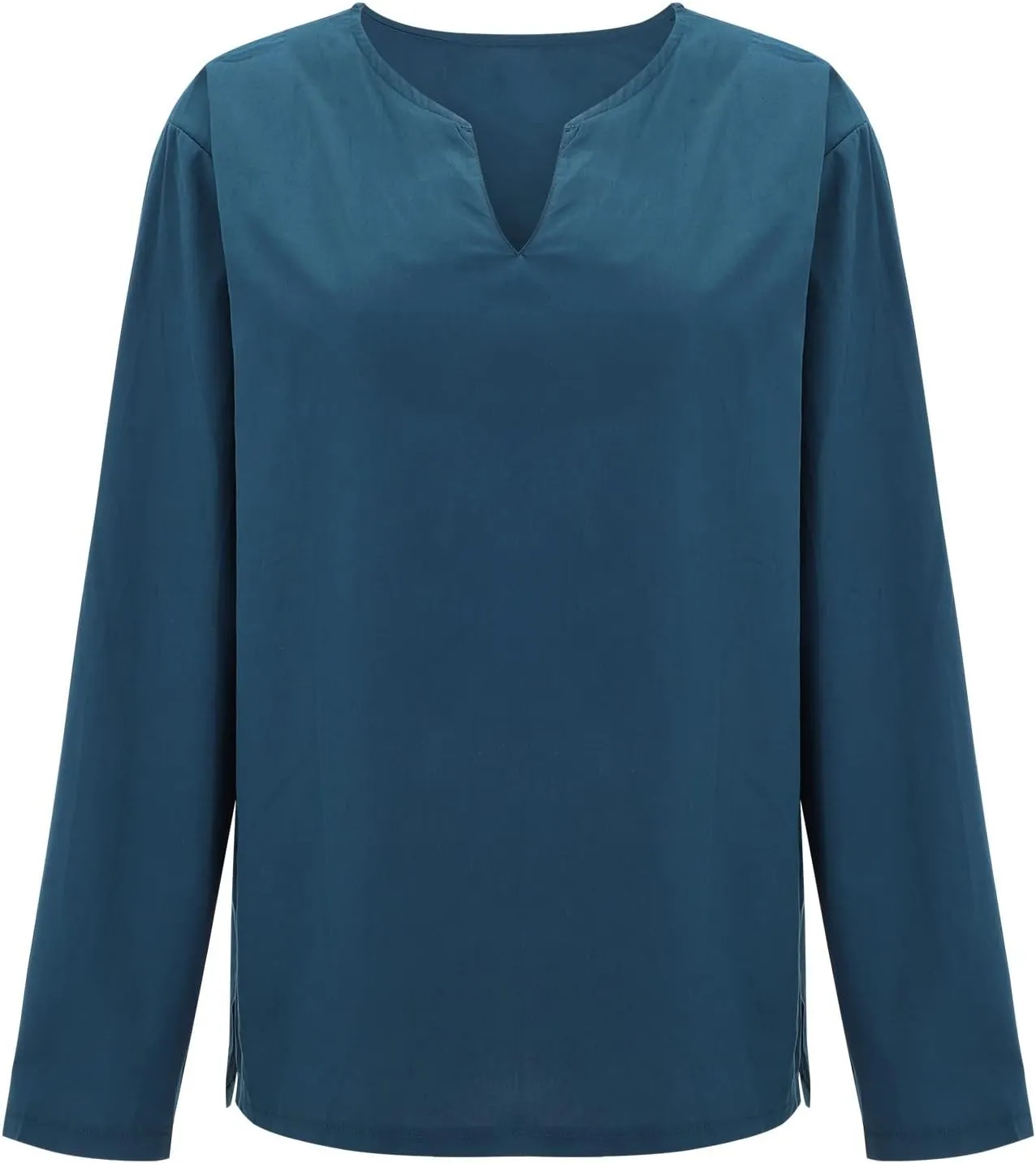 Mens Linen Henley Shirt Breathable 3/4 Sleeve T Shirts Pullover V Neck Loose Summer Casual Top Lightweight Quick Dry
