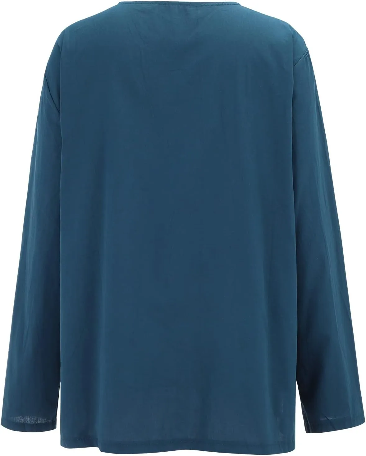 Mens Linen Henley Shirt Breathable 3/4 Sleeve T Shirts Pullover V Neck Loose Summer Casual Top Lightweight Quick Dry
