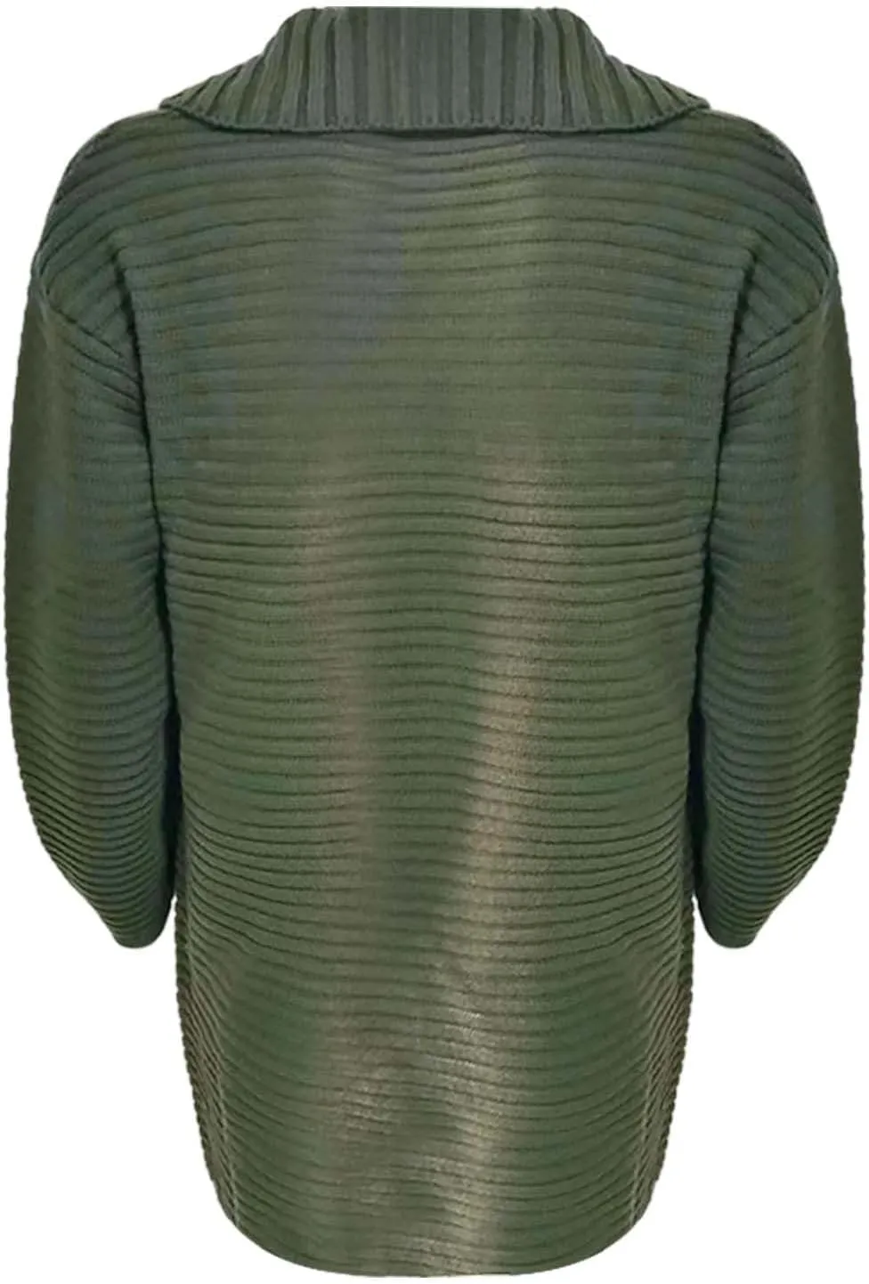 Mens Long Sleeve Stand Collar Knitted Cardigan Sweaters Slim Fit Open Front Mid Length Pockets Drape Cape Overcoats