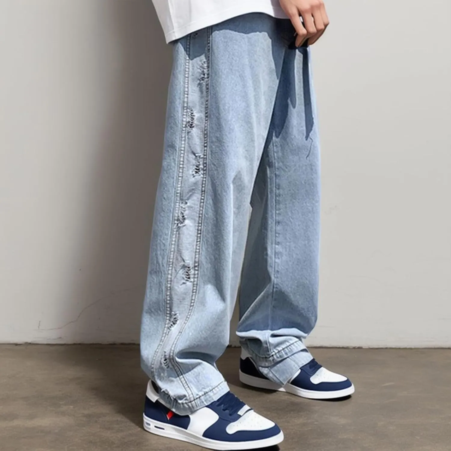 Men's Loose Jeans Workwear Straight Fit Stretch Basic Straight Leg Jean Men's Comfort Fit Jean Men's Premium Fit Loose Jean