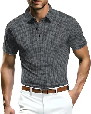 Men's Mesh Polo Shirt Short Sleeve Solid Color Lapel Henley Shirt Quick Dry Stretch Training Gym Camping Hiking Travel Top