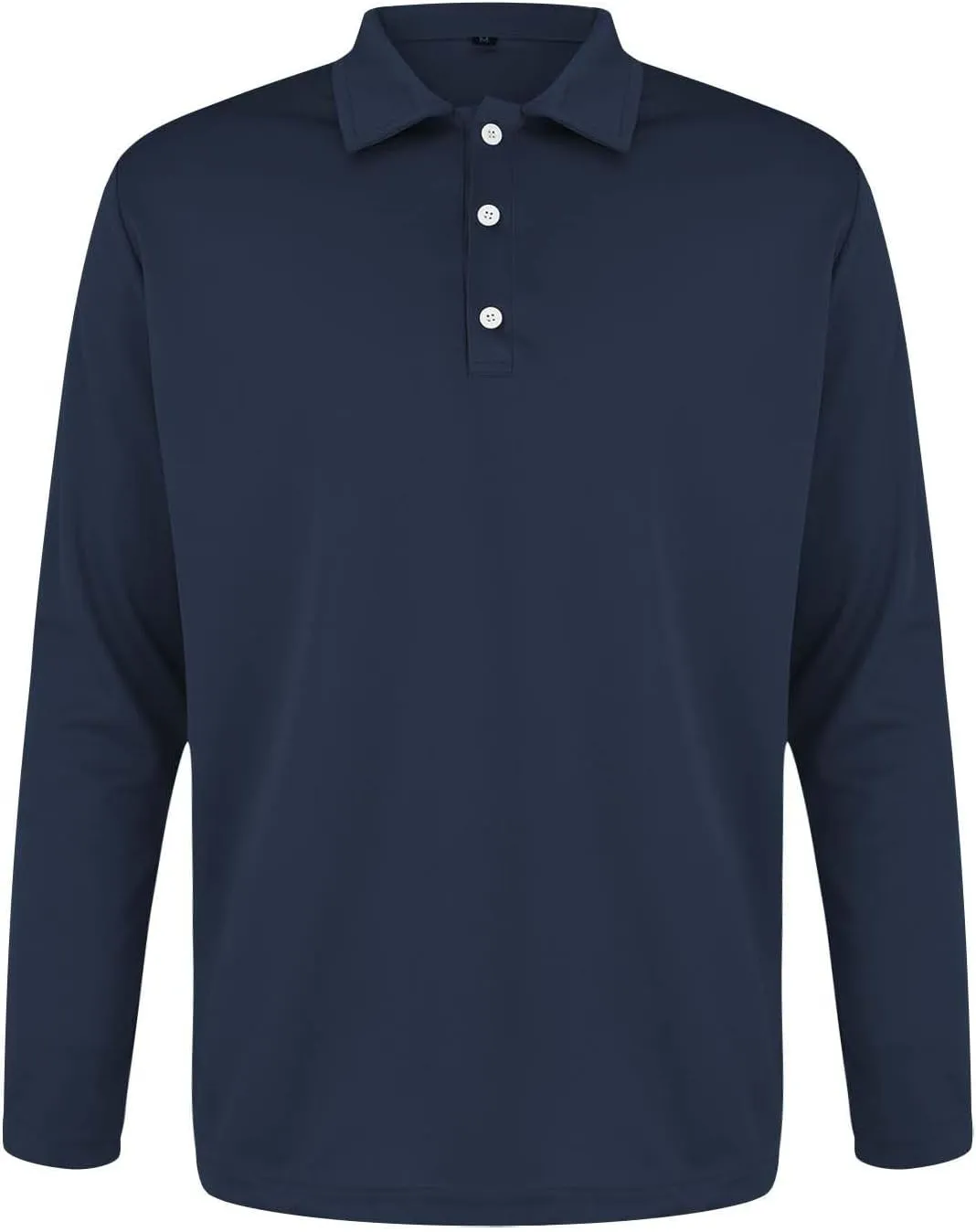 Men's Pique Polo Shirts Casual Work T-Shirts Quick Dry Long Sleeve Golf Shirt Pique Jersey Baseball Collared Tee Tops