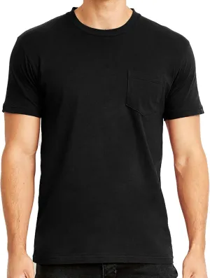 Men's Premium Cotton Jersey Crew Neck Plain & Heather Pocket T-Shirts (Regular - 3XL Sizing)