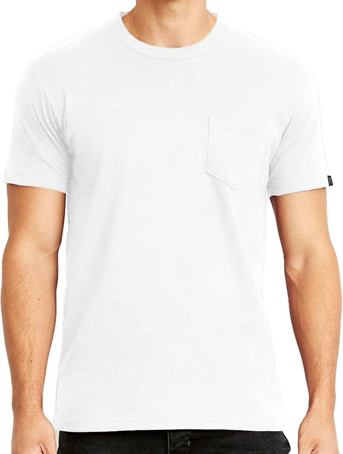 Men's Premium Cotton Jersey Crew Neck Plain & Heather Pocket T-Shirts (Regular - 3XL Sizing)