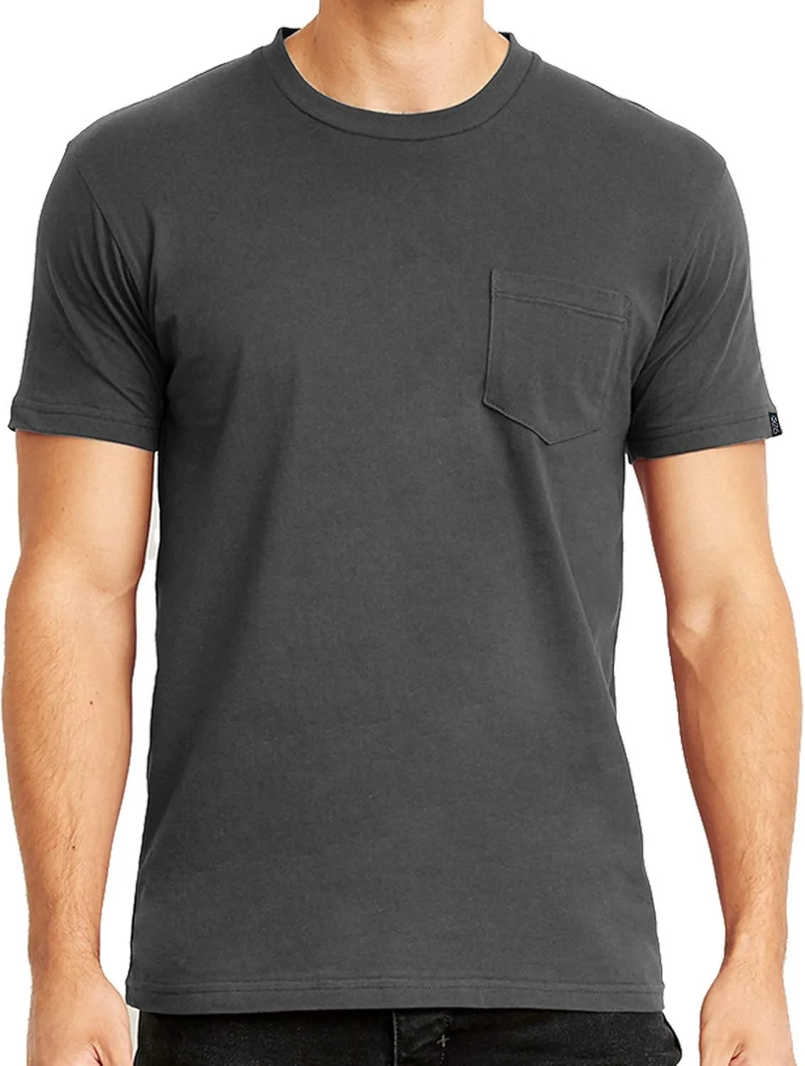 Men's Premium Cotton Jersey Crew Neck Plain & Heather Pocket T-Shirts (Regular - 3XL Sizing)