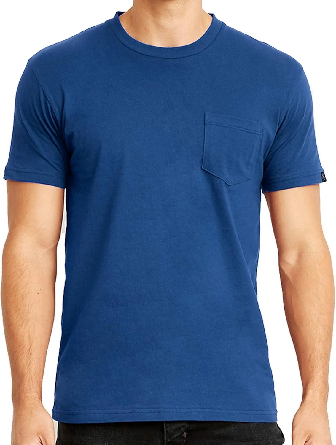 Men's Premium Cotton Jersey Crew Neck Plain & Heather Pocket T-Shirts (Regular - 3XL Sizing)