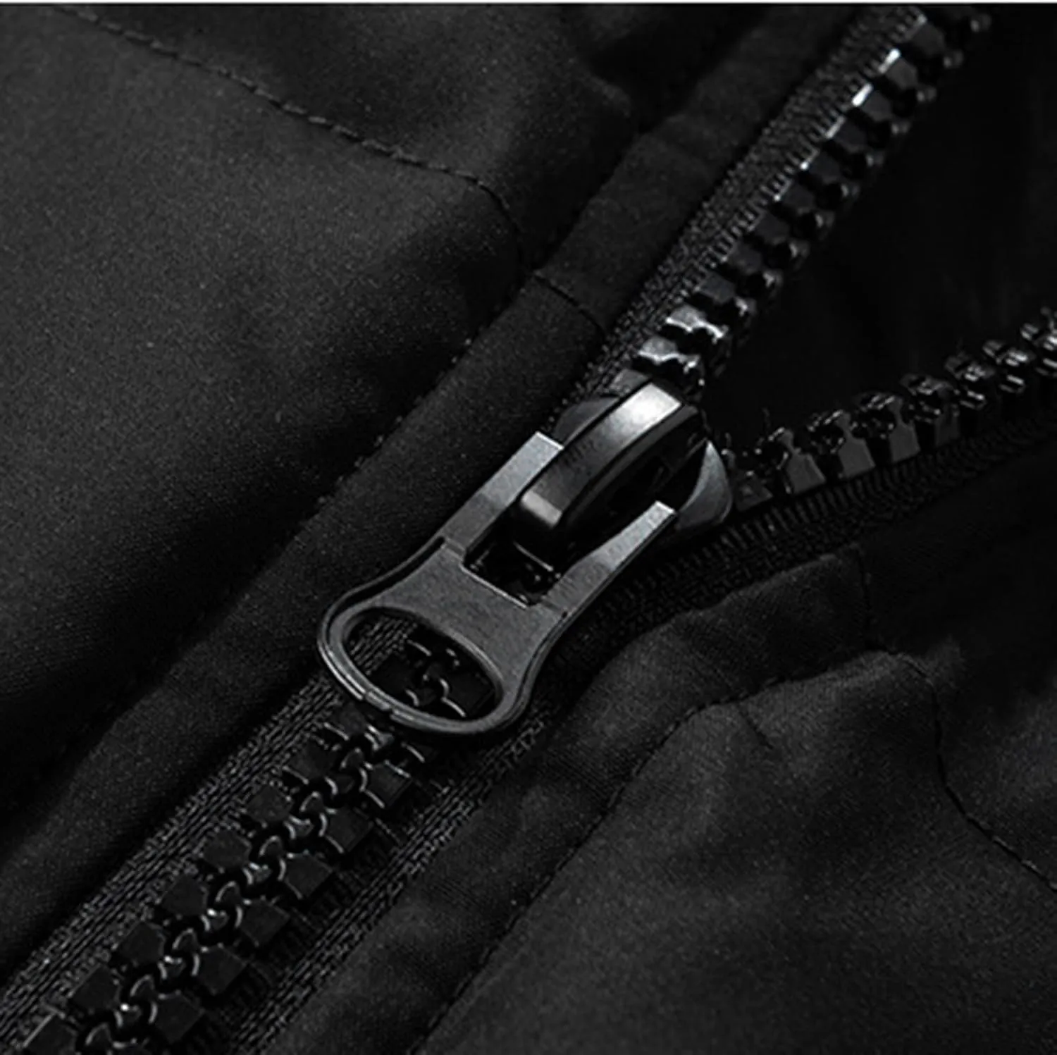 Mens Puffer Jacket Fleece Lined Down Coat Stand Collar Quilted Jacket Padded Insulated Coat Plus Size Winter Jacket
