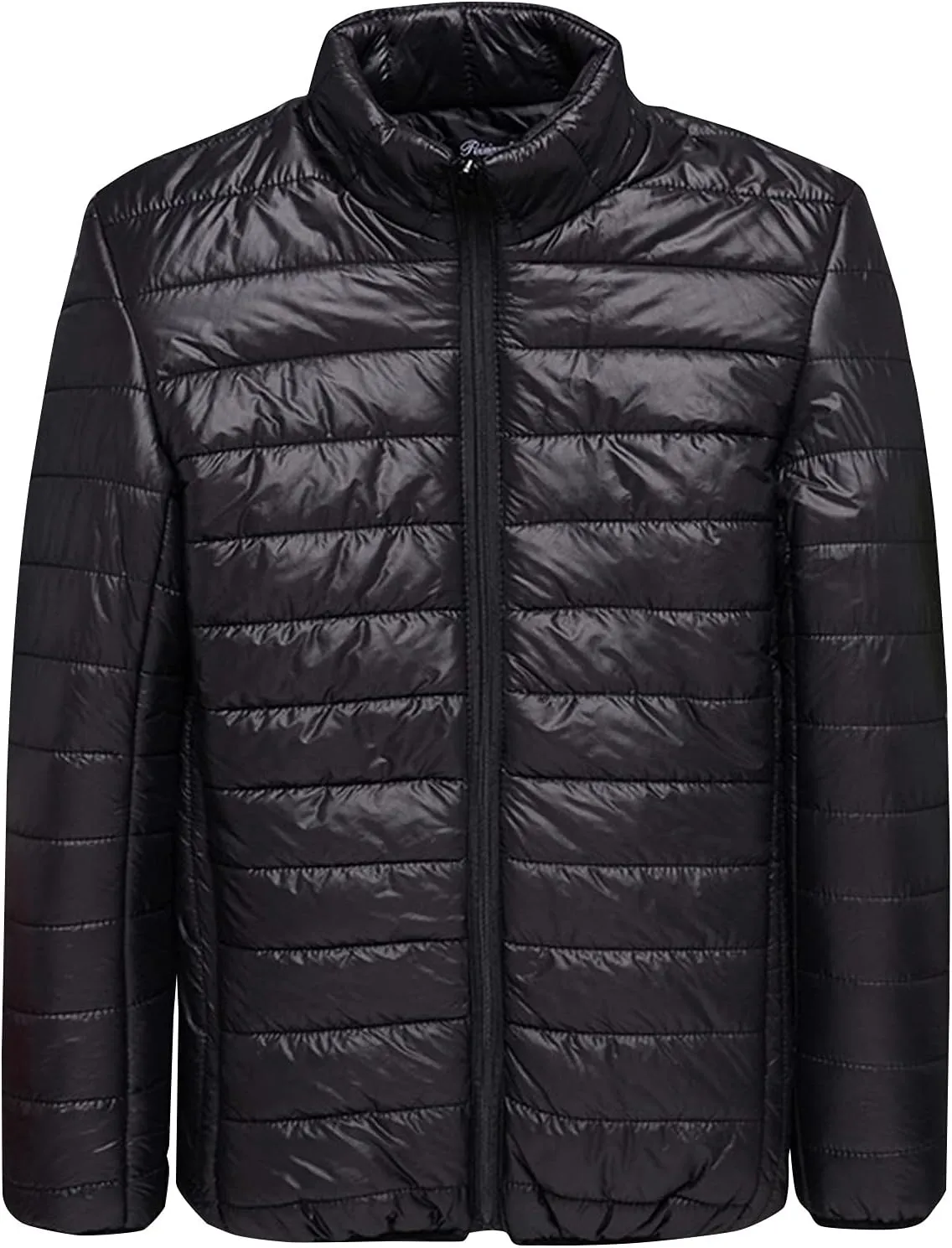 Men's Puffer Jacket Lightweight Packable Down Coat Stand Collar Quilted Jacket Plus Size Warm Casual Winter Jacket