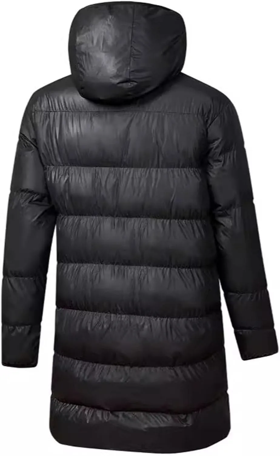 Mens Puffer Jacket Long Water Resistant Winter Coat Windproof Down Coat Hooded Quilted Jacket Warm Insulated Jackets