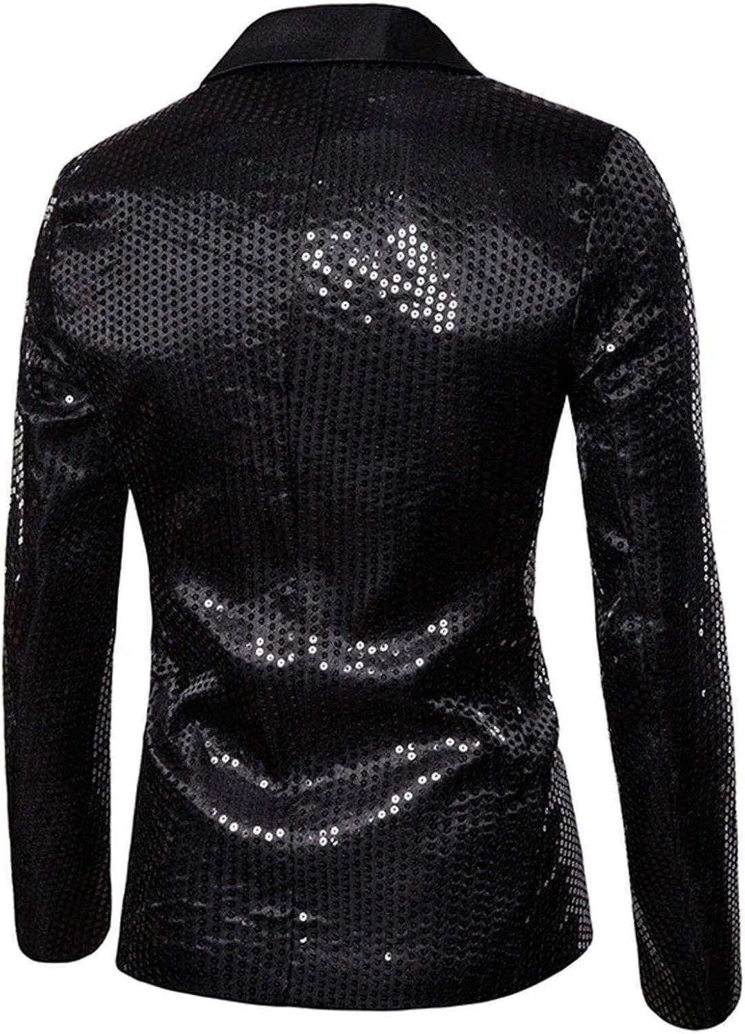 Men's Shiny Sequin Floral Tuxedo Suit Jacket Slim Fit Dinner Jacket Party Prom Wedding Blazer Jackets