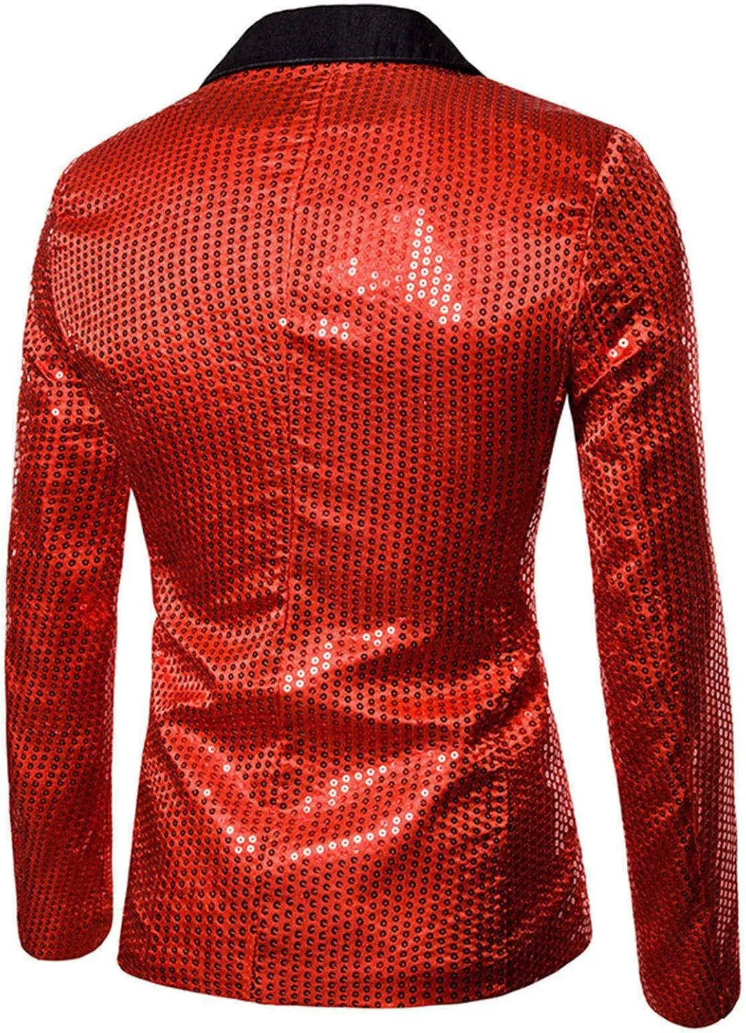 Men's Shiny Sequin Floral Tuxedo Suit Jacket Slim Fit Dinner Jacket Party Prom Wedding Blazer Jackets