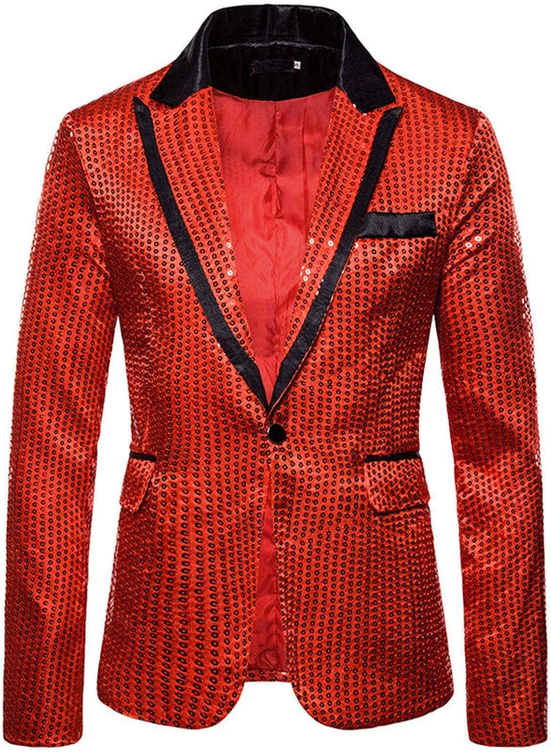 Men's Shiny Sequin Floral Tuxedo Suit Jacket Slim Fit Dinner Jacket Party Prom Wedding Blazer Jackets