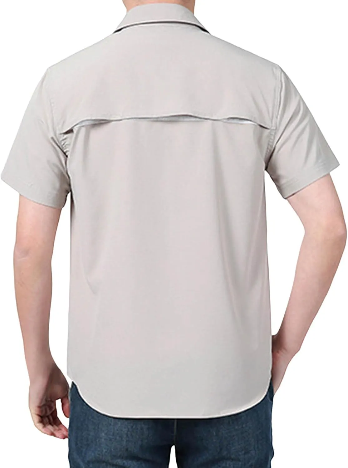 Men's Short Sleeve Aero Tech Button-up Shirt Button Down Mens Big and Tall Shirts