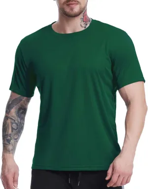 Mens Short Sleeve T-Shirts Casual Solid Color Big and Tall Loose Fit T Shirts Quick Dry Breathable Thin Sweat Shirt