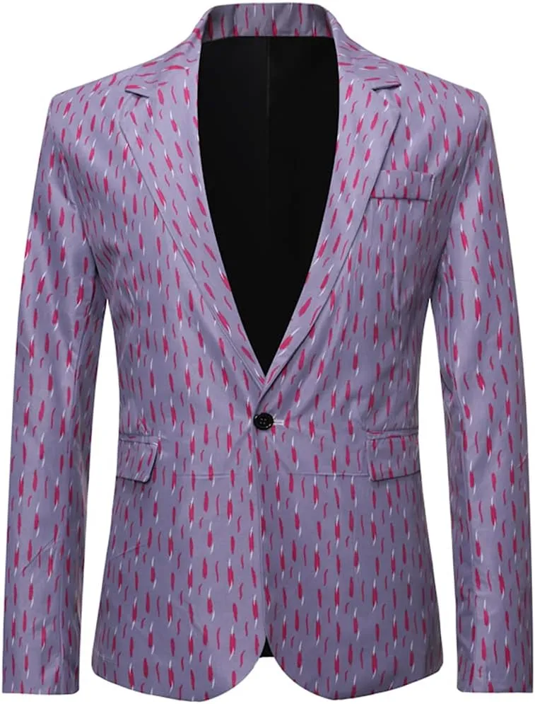 Men's Single Button White Tuxedo Blazer Slim Fit Business Casual Suit Jacket