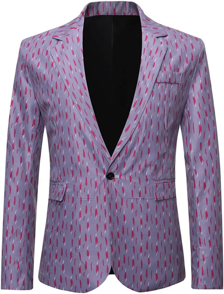 Men's Single Button White Tuxedo Blazer Slim Fit Business Casual Suit Jacket
