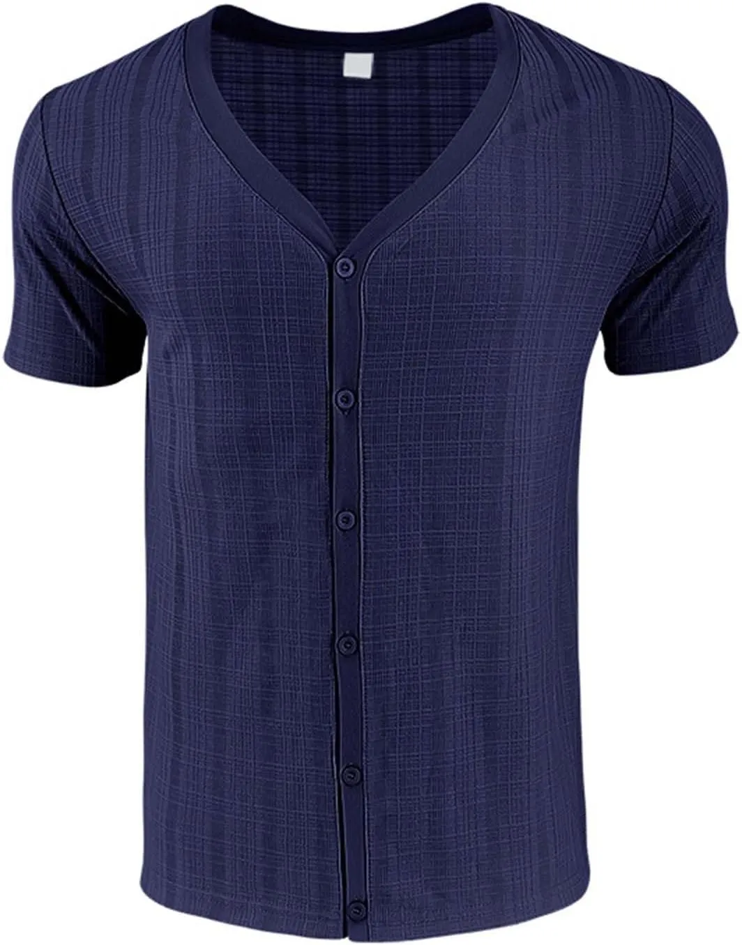 Mens Slim Fit Muscle Cardigans Shirts Sexy V Neck Open Front Button Down Collarless Shirt 2025 Fashion Casual