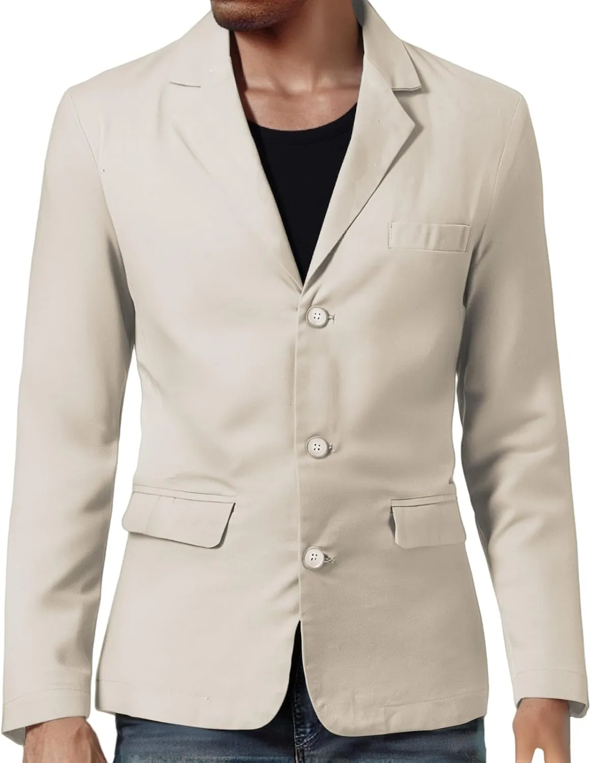 Mens Sport Coats One Button Blazer Lapel Casual Formal Trendy Slim Fit Solid Lightweight Business Party Wedding Suits