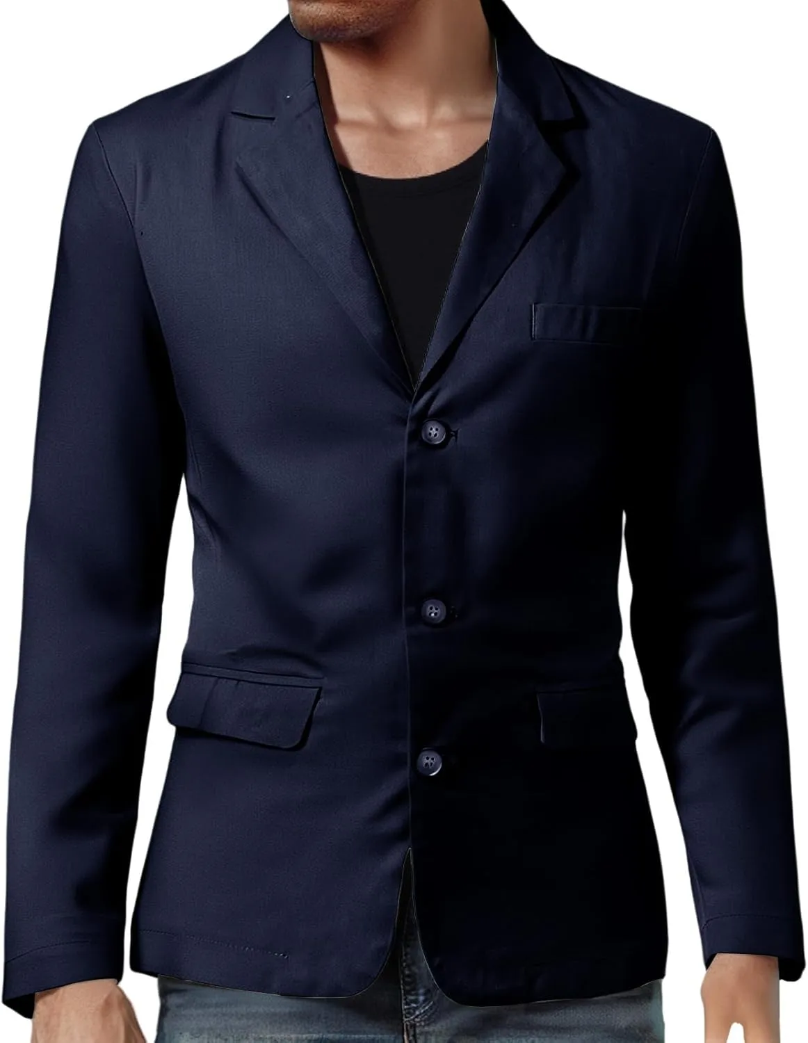 Mens Sport Coats One Button Blazer Lapel Casual Formal Trendy Slim Fit Solid Lightweight Business Party Wedding Suits