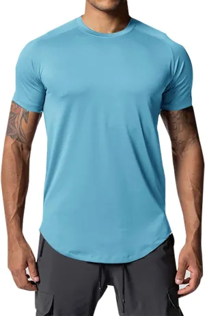 Men's Sport T-Shirts Breathable Quick Dry Sport Running Shirts Gym Bodybuilding Workout Moisture Wicking Tee Tops