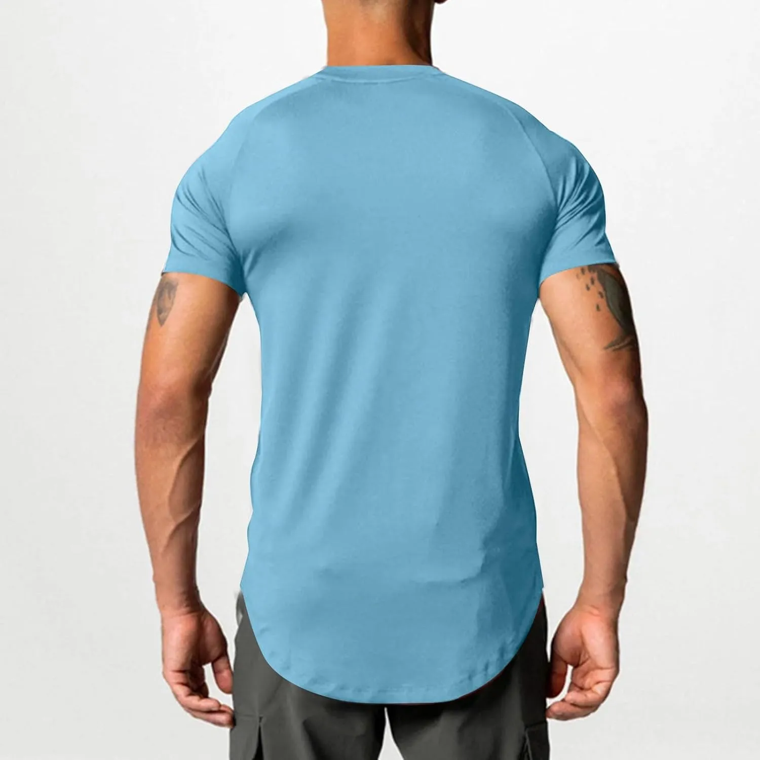 Men's Sport T-Shirts Breathable Quick Dry Sport Running Shirts Gym Bodybuilding Workout Moisture Wicking Tee Tops