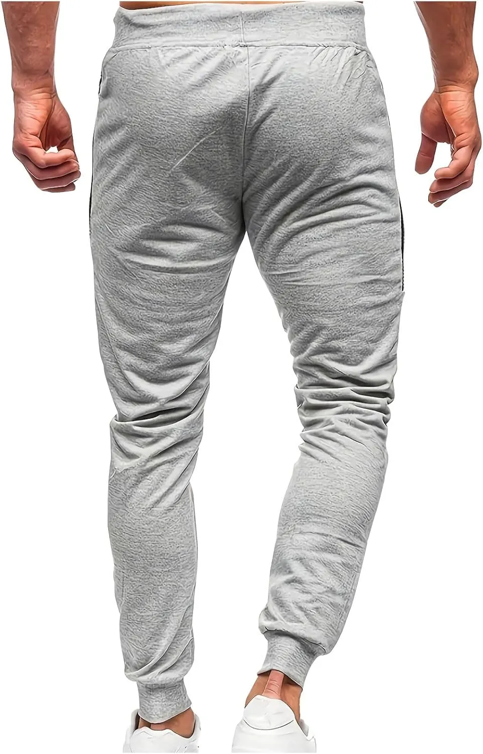Mens Sweatpants Elastic Bottom Fleece Lined Joggers Drawstring Waistband Athletic Track Pants with Pockets