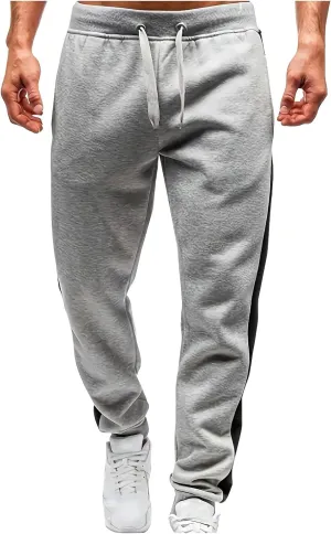 Mens Sweatpants Elastic Bottom Fleece Lined Joggers Drawstring Waistband Athletic Track Pants with Pockets