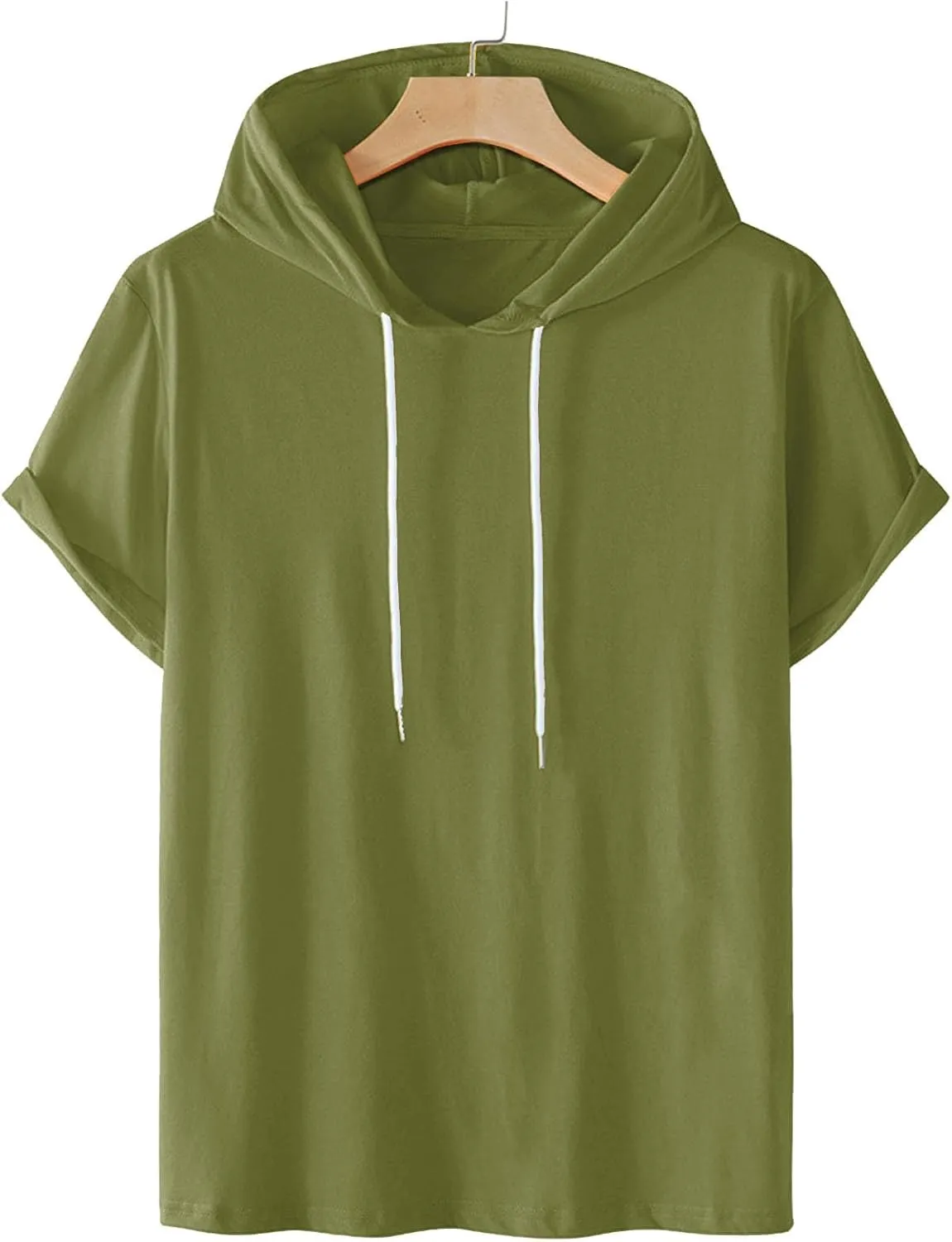 Mens T-Shirts Big and Tall Short Sleeve Solid Hoodies Shirt Causal Summer Vacation Shirts Gym Workout Tee Tops