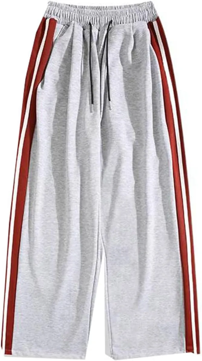 Men's Trouser Patchwork Casual American high-Waist Sport Pants for Men