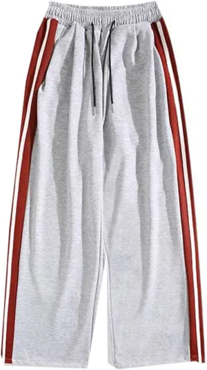 Men's Trouser Patchwork Casual American high-Waist Sport Pants for Men