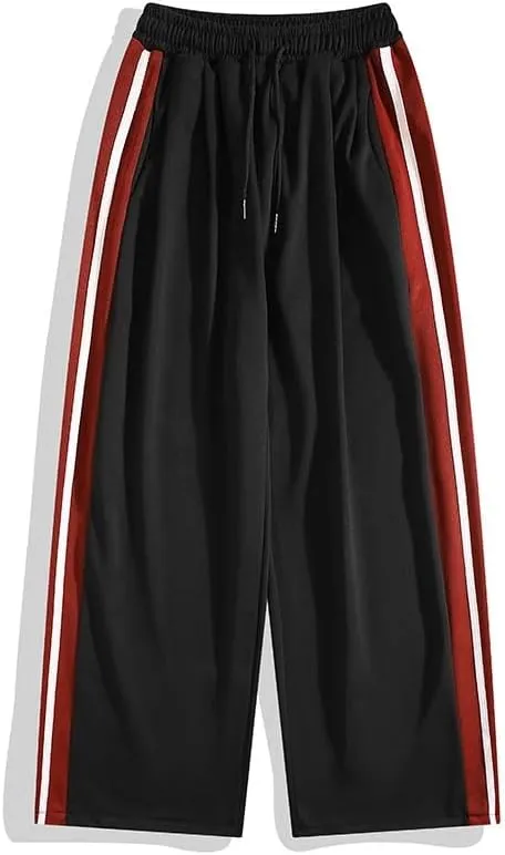 Men's Trouser Patchwork Casual American high-Waist Sport Pants for Men