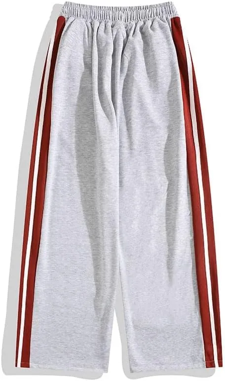 Men's Trouser Patchwork Casual American high-Waist Sport Pants for Men