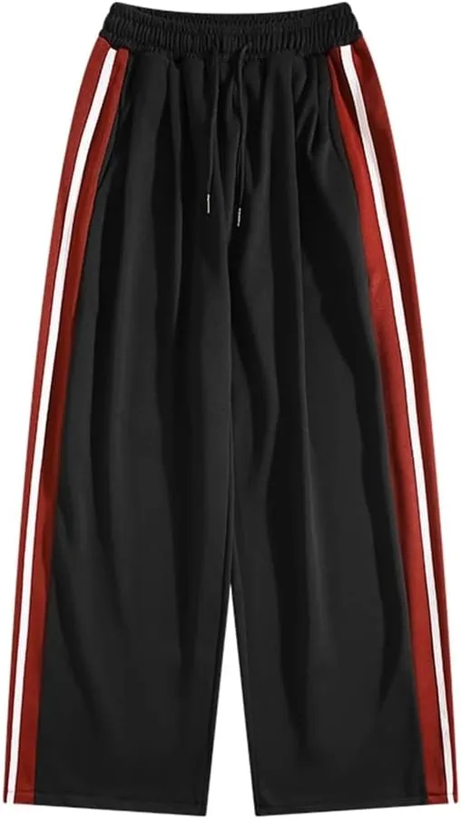 Men's Trouser Patchwork Casual American high-Waist Sport Pants for Men