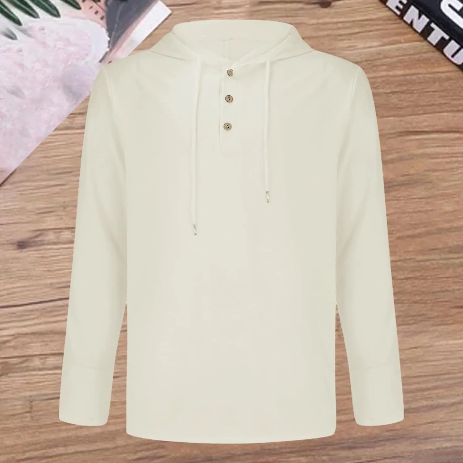 Men's UPF 50  Hoodie Shirts Long Sleeve Pullover Casual Summer Sun Swim Shirt Lightweight Rash Guard Hooded Sweatshirt