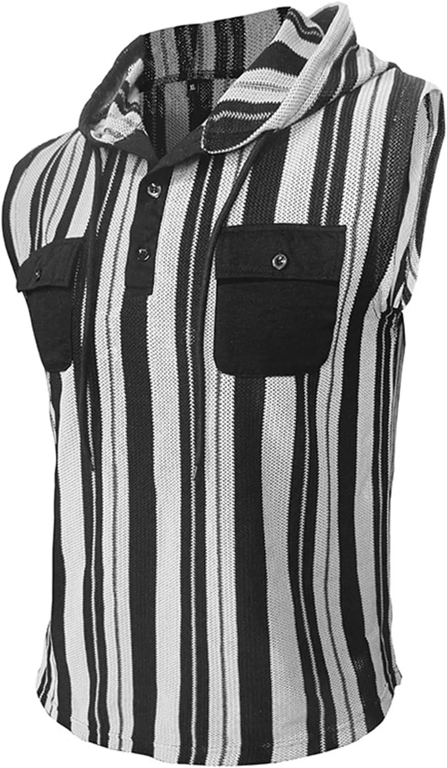 Mens Workout Hoodies Tank Tops Casual Athletic Striped Gym Bodybuilding Muscle Cut Off Shirts Sport Active Tee Tops