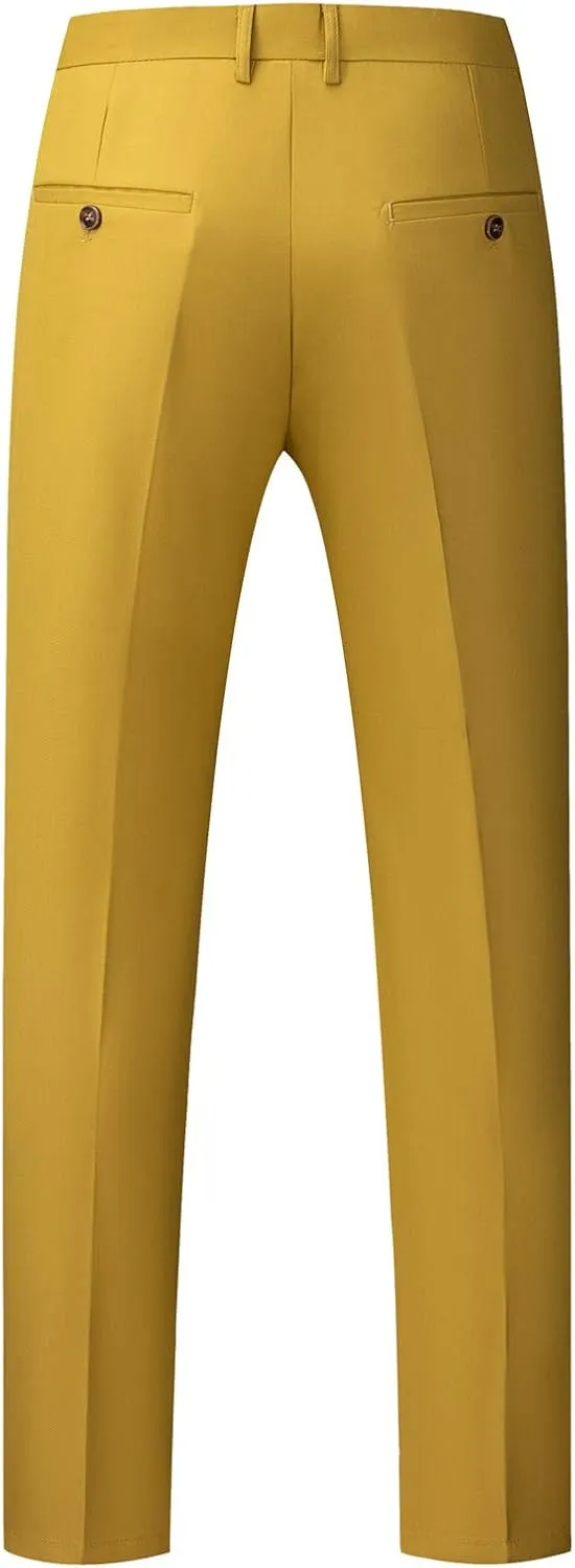 MOGU Mens Slim Fit Front Flat Casual Pants