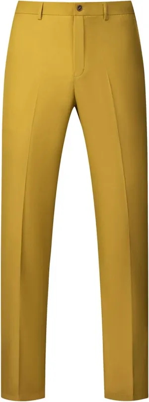 MOGU Mens Slim Fit Front Flat Casual Pants
